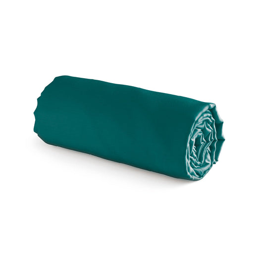Fitted sheet cotton satin Uni Green - 80 x 200 x 30 cm 180 x 200 x 30 cm