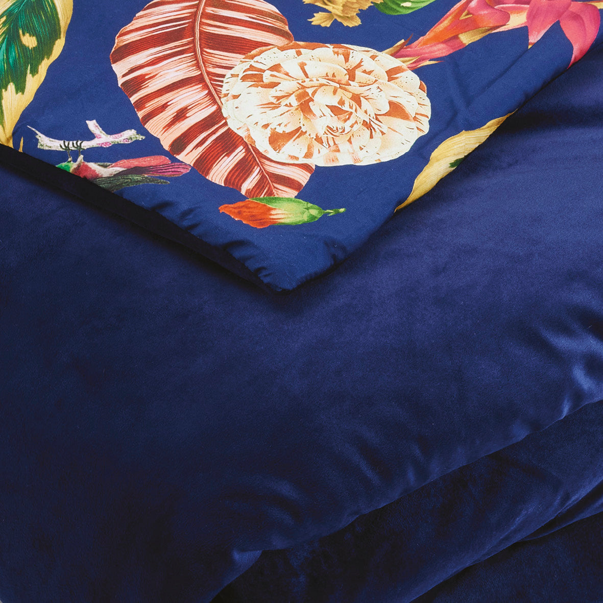 Boutis en satin de coton et velours ultra doux piqué - Jardin Tropical Bleu - VipShopBoutic