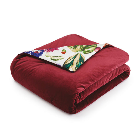 Bedspread Jardin Tropical Burgundy - 120 x 180 cm
