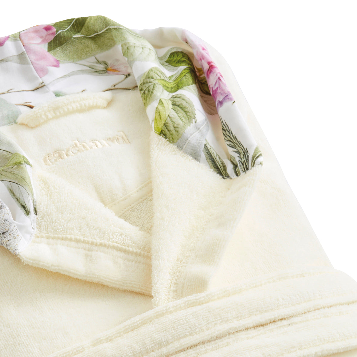 Hooded bathrobe - Jardin de roses Vanilla
