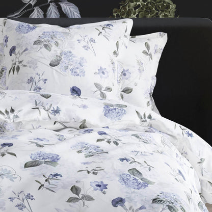 Set of 2 pillowcases cotton satin - Fleurs Passion white
