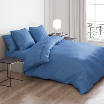 Pillowcase(s) cotton satin - Uni Blue