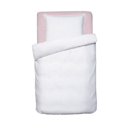 Duvet cover + pillowcase baby in cotton satin - Polka Dots White