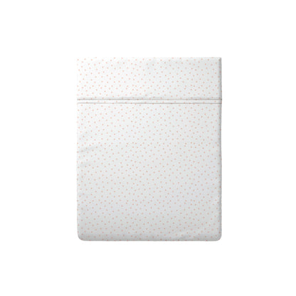 Flat sheet baby in cotton satin - Points Polka white