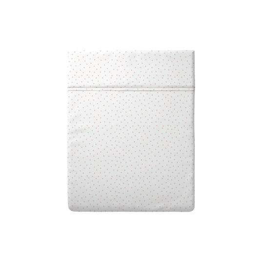 Flat sheet baby in cotton satin - Points Polka white