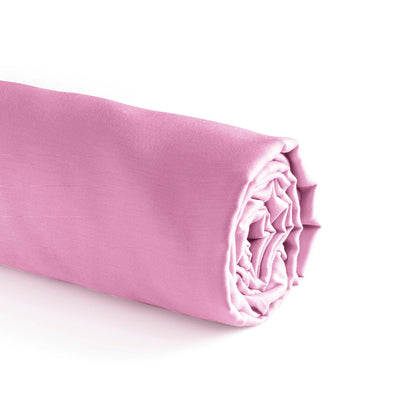 Fitted sheet in cotton satin - Uni pink