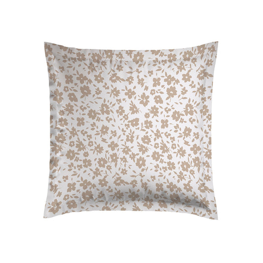 Pillowcase(s) cotton satin - Eglantine white/taupe