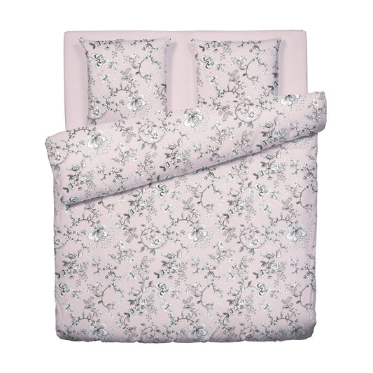 Duvet cover + pillowcase(s) cotton satin - Jardin Secret Pink