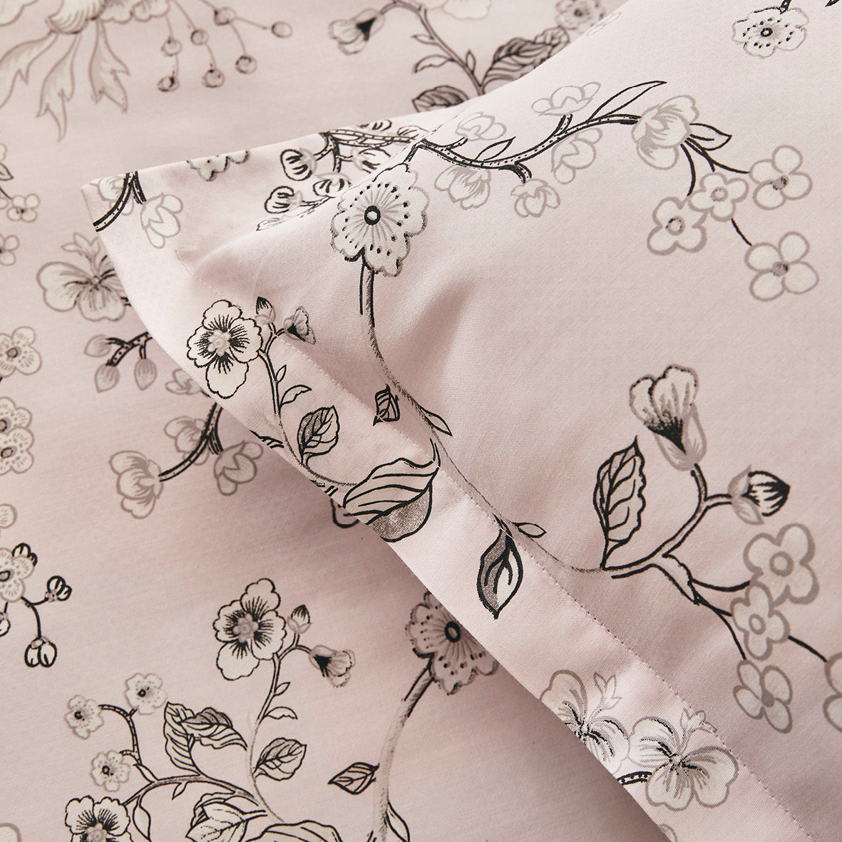 Pillowcase(s) cotton satin - Jardin Secret pink