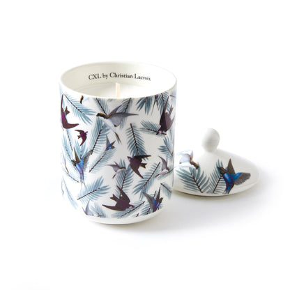 Scented candle in porcelain cup Birds White - Jasmin & Ylang - 315 g
