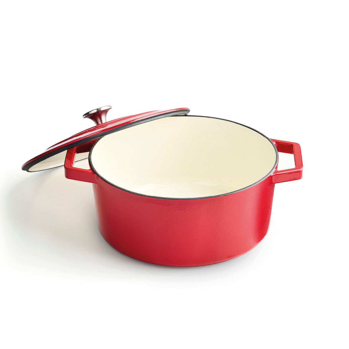 Chasseur Faitout rond-24 cm-Rubis Cast Iron Casserole and lid, 24cm, Red