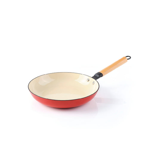 Cast iron frypan - Red/white 28 cm