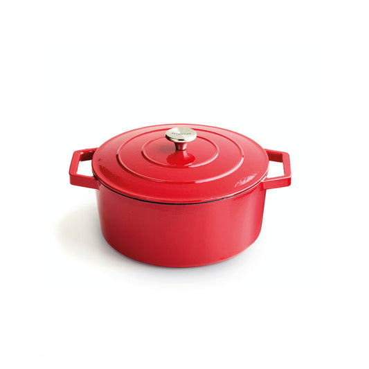 Cast iron round casserole - 25 cm Red