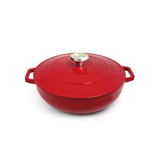 Cast iron round skillet - 25 cm Red