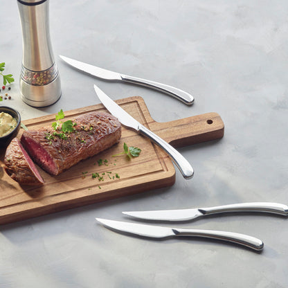 Set de 6 couteaux à steak en inox brillant - Argenté - VipShopBoutic