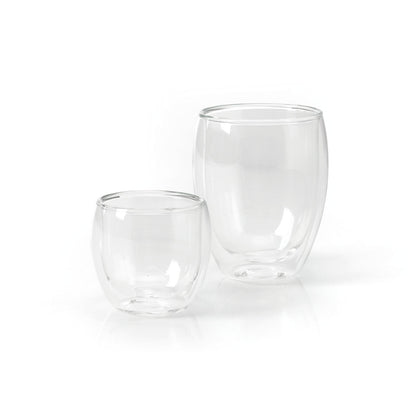 Set of 4 glass double wall cups - 110 ml