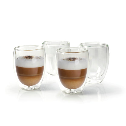 Set of 4 glass double wall cups - 350 ml