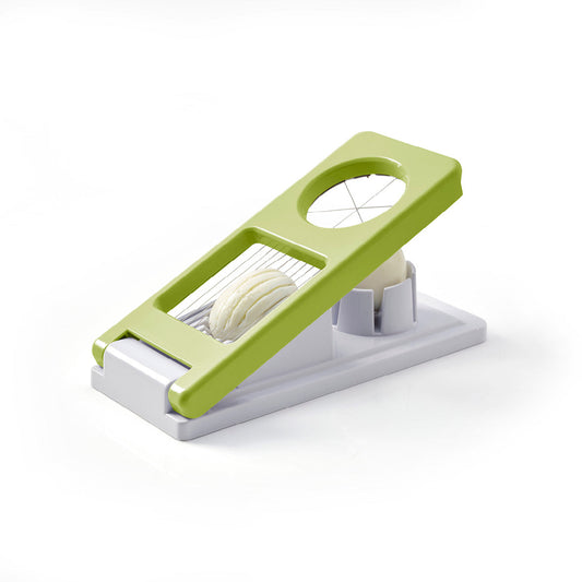 Manual egg slicer – green/grey – 21 cm