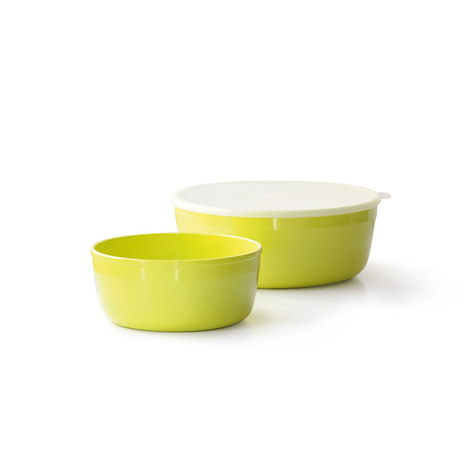 Set of 2 round food containers with lid - 1300 ml + 2500 ml