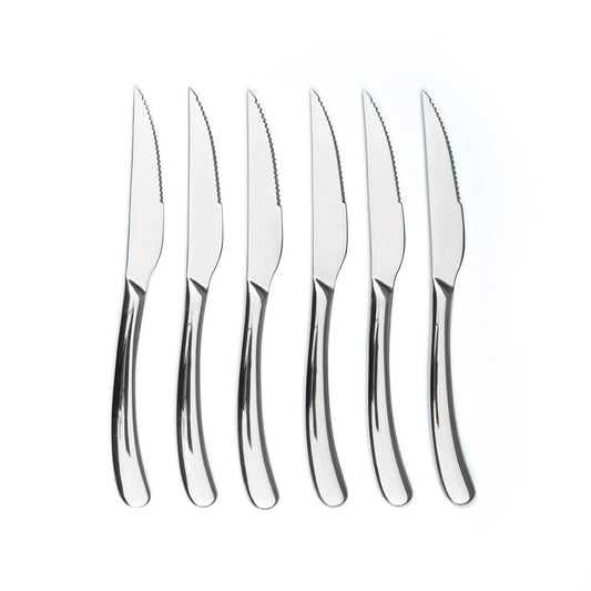 Set of 6 steak knives - Silver mirror design 2