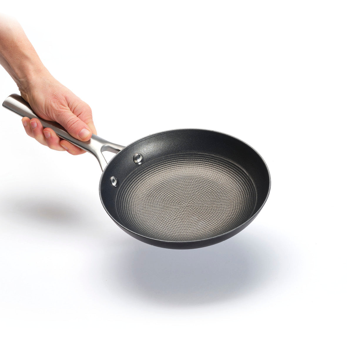 Fryfan Enameled cast iron frypan with stainless steel handle 20 cm - Black ...