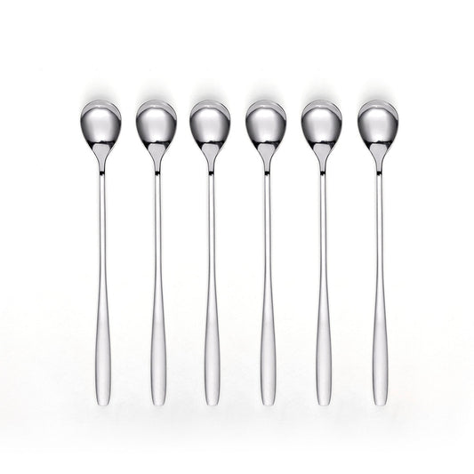Set of 6 long drink spoons - Silver