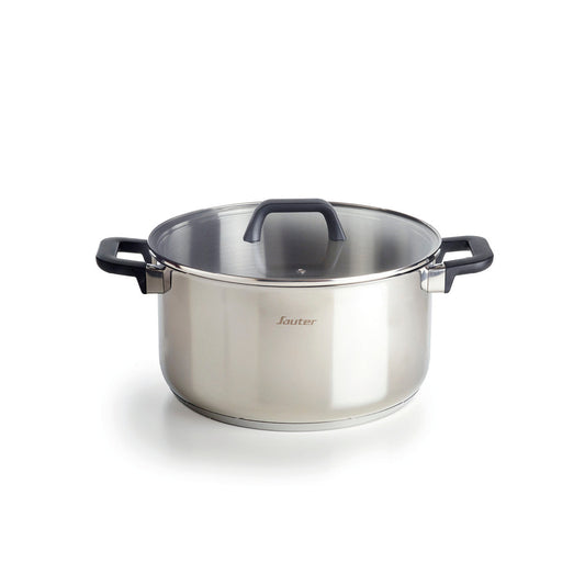 Casserole with glass lid Qulinox - Triple bottom - stainless steel - Silver