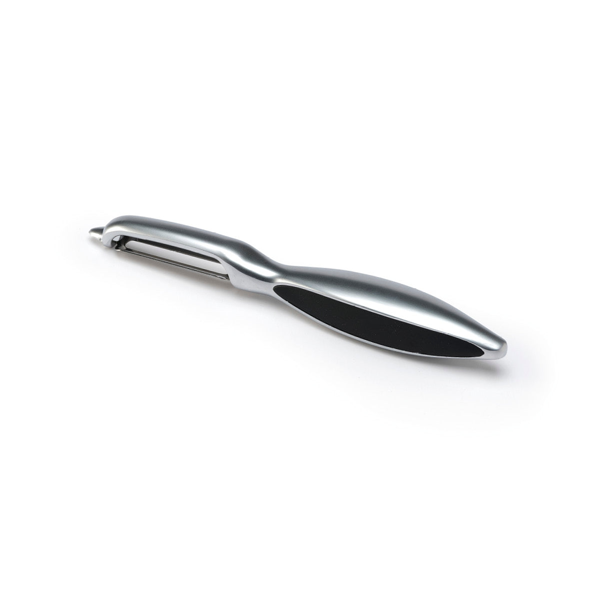 P-peeler with soft touch in stainless steel - grey/black