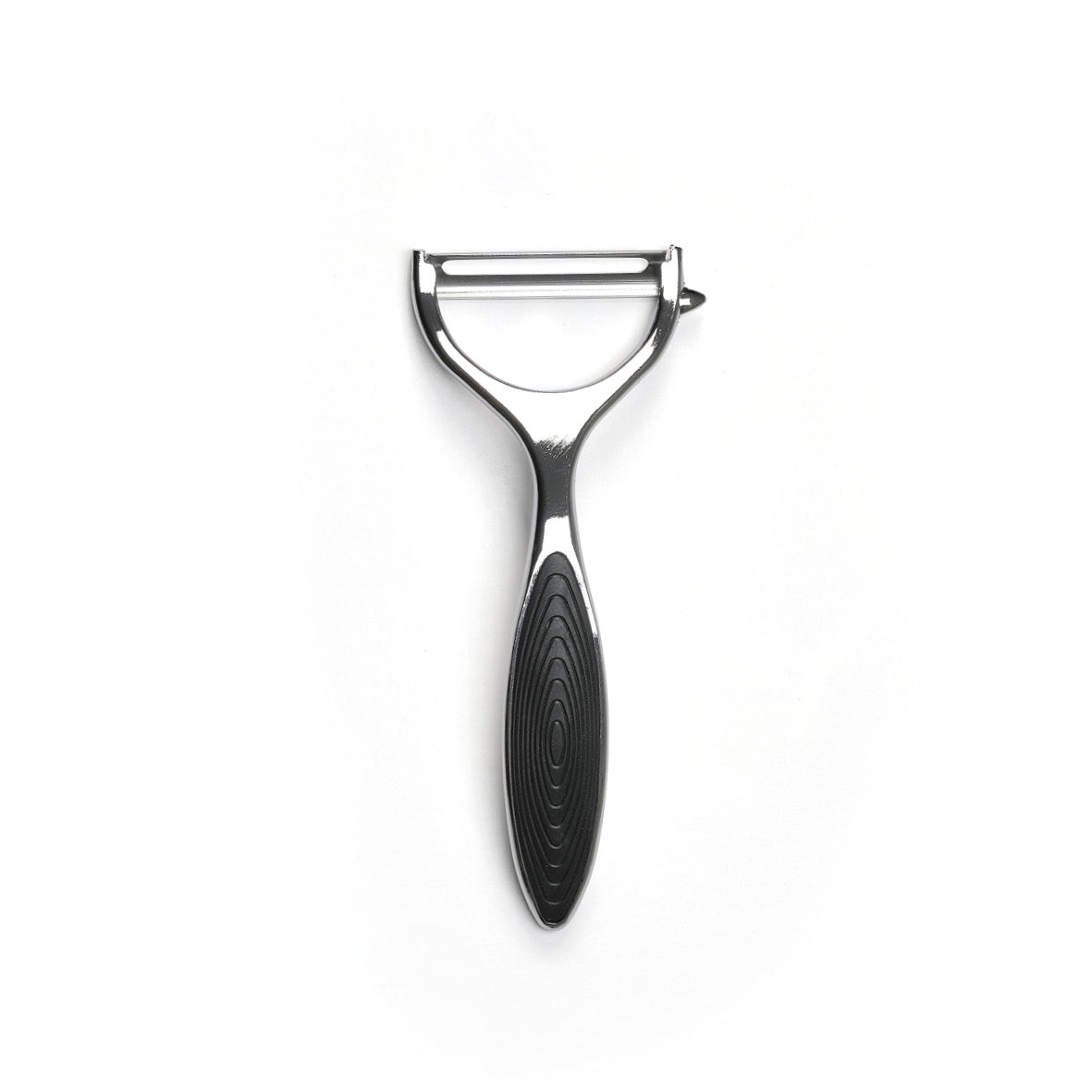 Y-Peeler with soft touch in stainless steel - grey/black