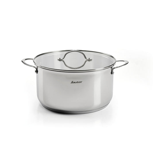 Casserole with glass lid Qulinox Pro - Triple bottom - stainless steel - 28 cm