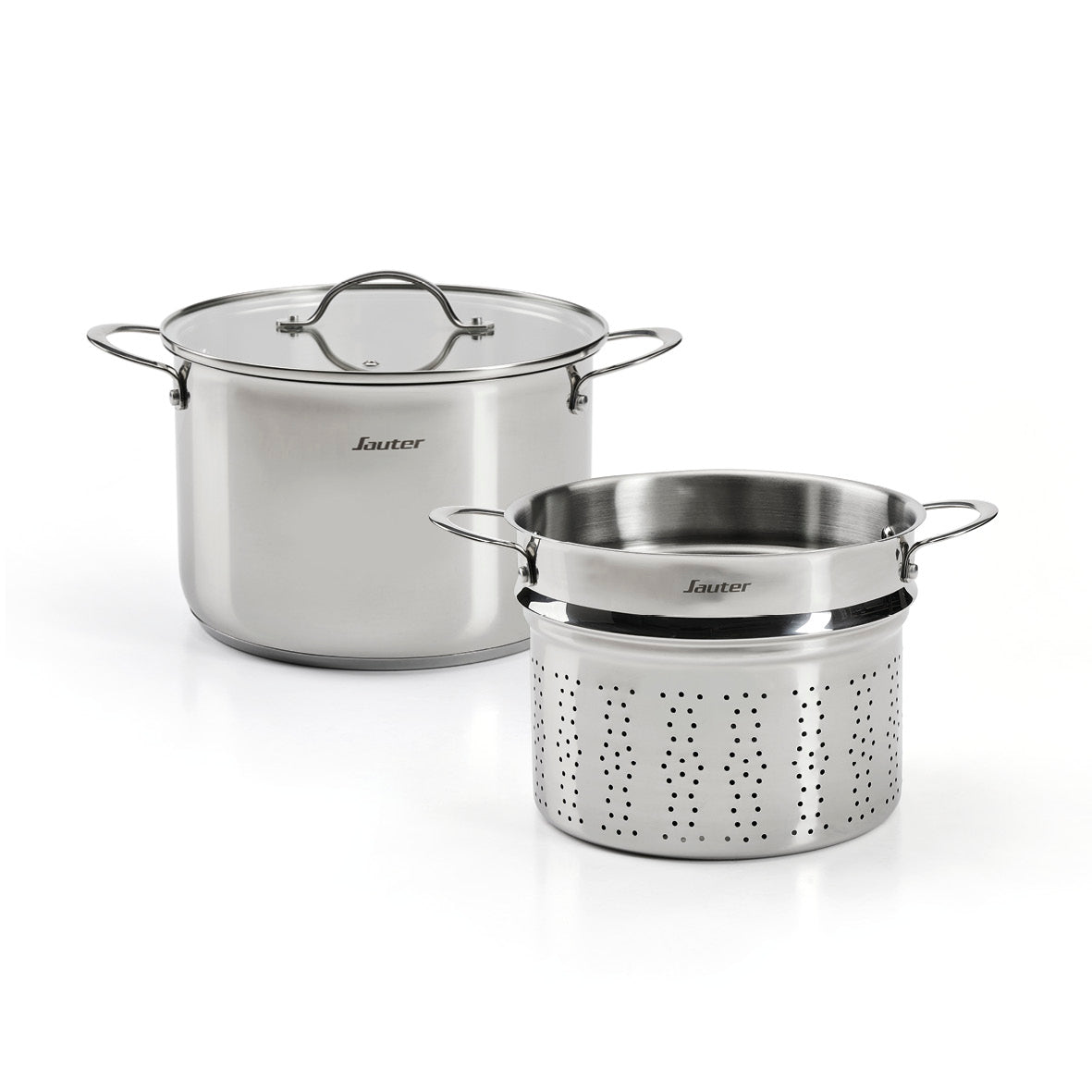 Pasta pot with insert Qulinox Pro - Triple Bottom - Stainless steel - with lid - 24 cm