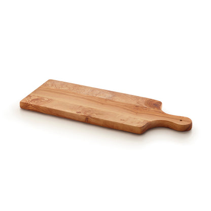 Rectangular cutting board with handle in olive wood