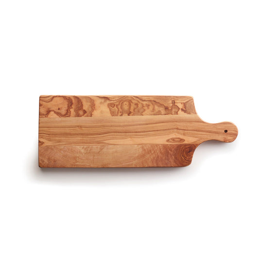 Planche à découper rectangulaire avec poignée en bois d'olivier fait à la main