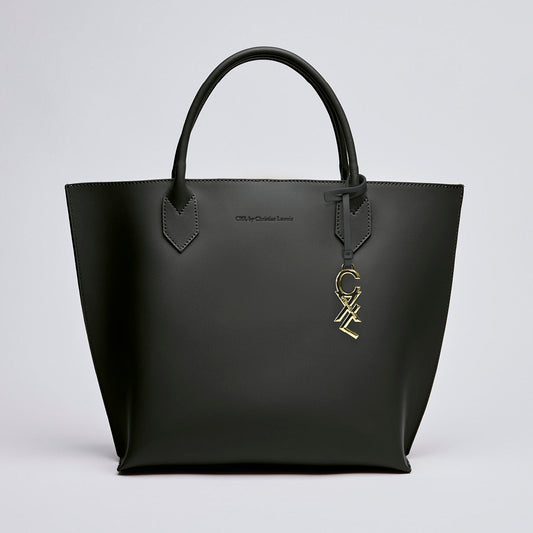 Leather handbag with removable pouch - George V Black