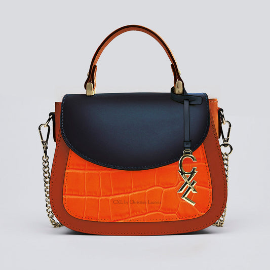 Leather handbag - Haussmann Tricolor orange