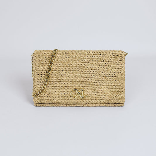 Crossbody bag in raffia Victoire - Natural