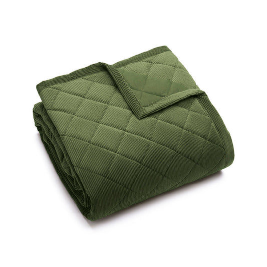 Bedspread corduroy - Green 220 x 250 cm