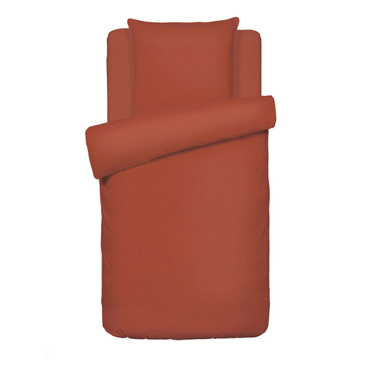 Set of 2 duvet covers + 2 pillowcases washed cotton - Uni Orange 2 x (135 x 200 cm) + 2 x (80 x 80 cm)