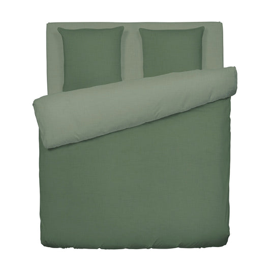 Duvet cover + pillowcase washed cotton - Uni Light green