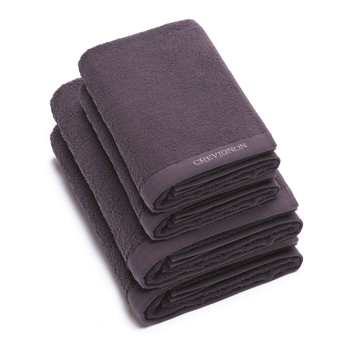 Set de 2 serviettes & 2 draps de bain - Gris foncé - VipShopBoutic