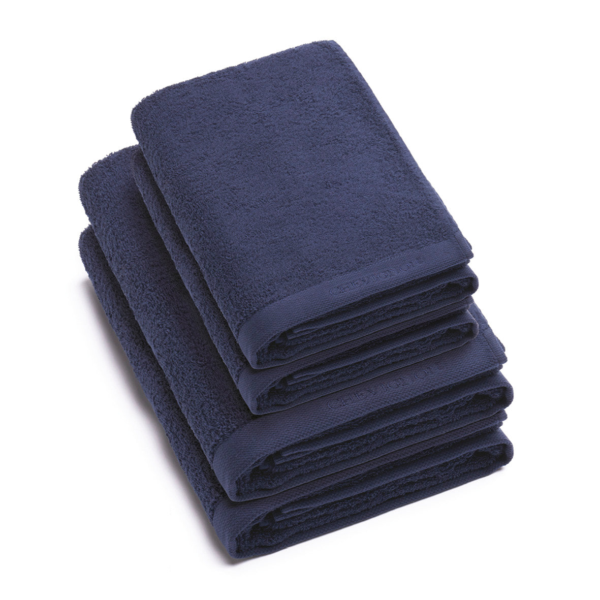 Set de 2 serviettes & 2 draps de bain - Bleu marine - VipShopBoutic