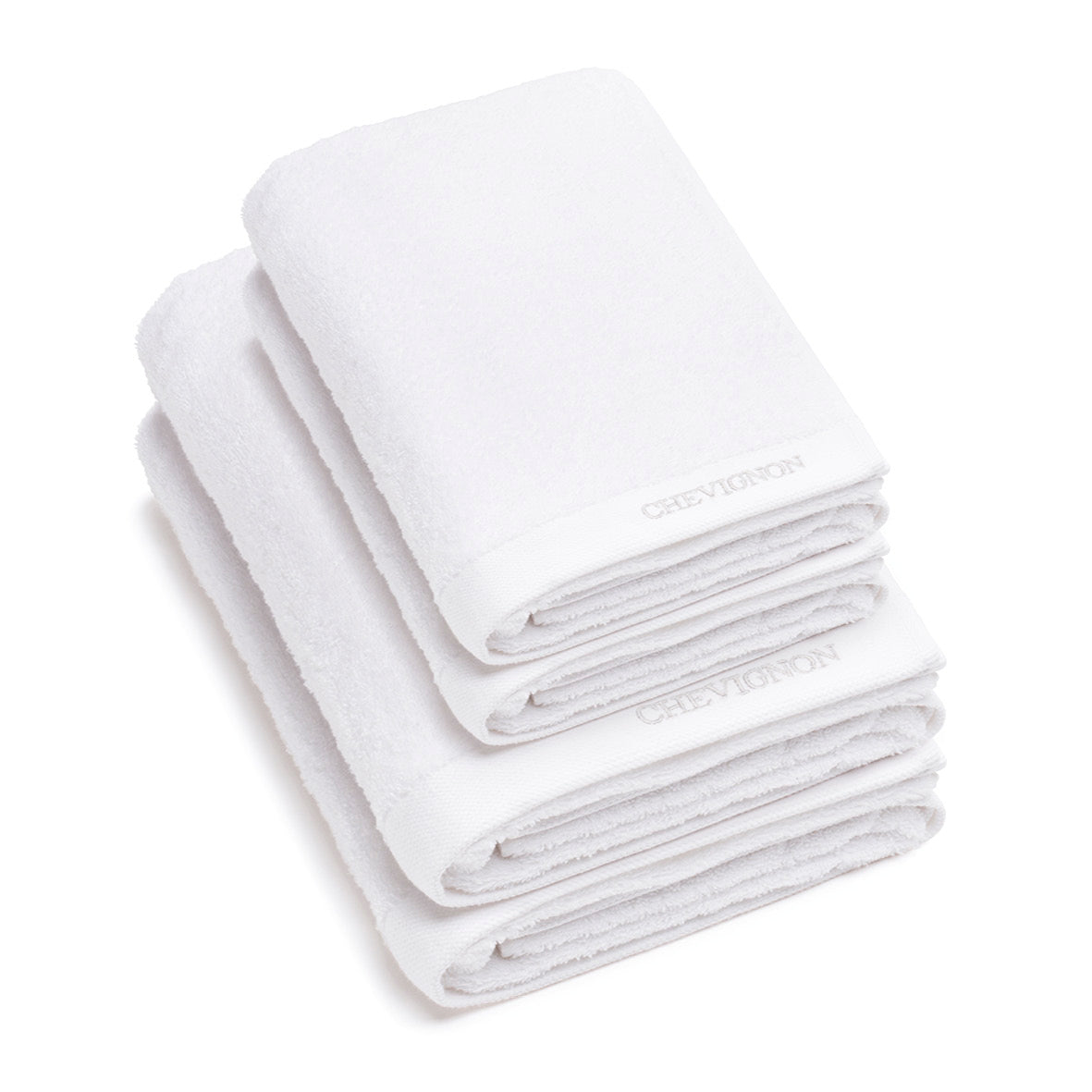 Set de 2 serviettes & 2 draps de bain - Blanc - VipShopBoutic