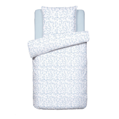 Duvet cover + pillowcase(s) cotton satin - Feuilles de Frêne white