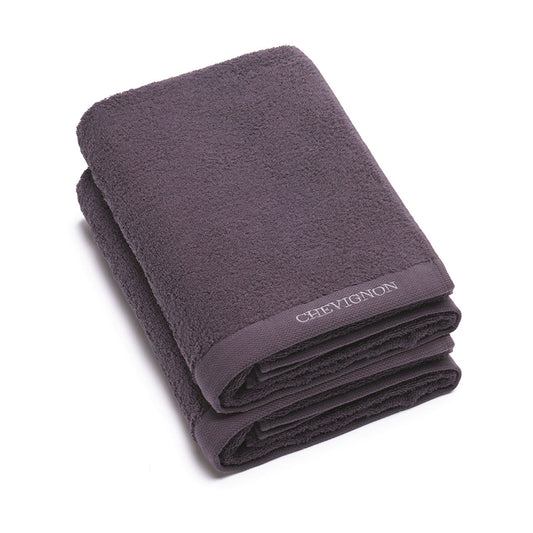 Set of 2 bath towels - 70 x 140 cm Dark grey