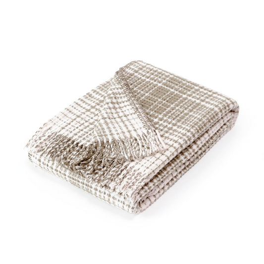Woven plaid - Checkered waffle Taupe