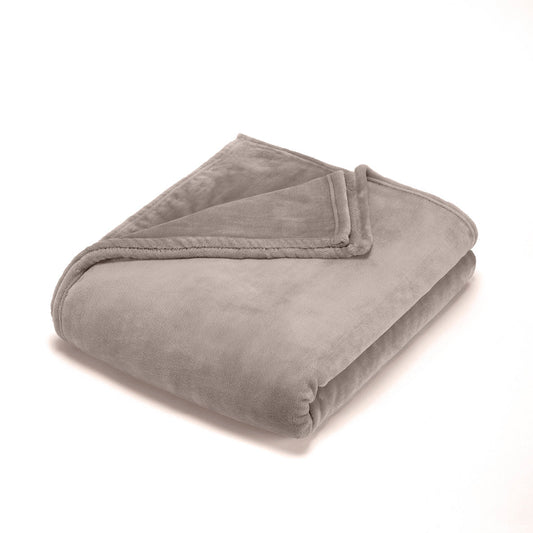 Maxi fleece plaid - Taupe: 180 x 220 cm