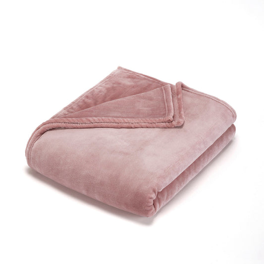 Maxi fleece plaid - Light pink: 180 x 220 cm