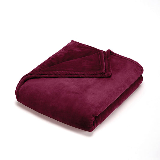 Maxi fleece plaid - Burgundy: 180 x 220 cm