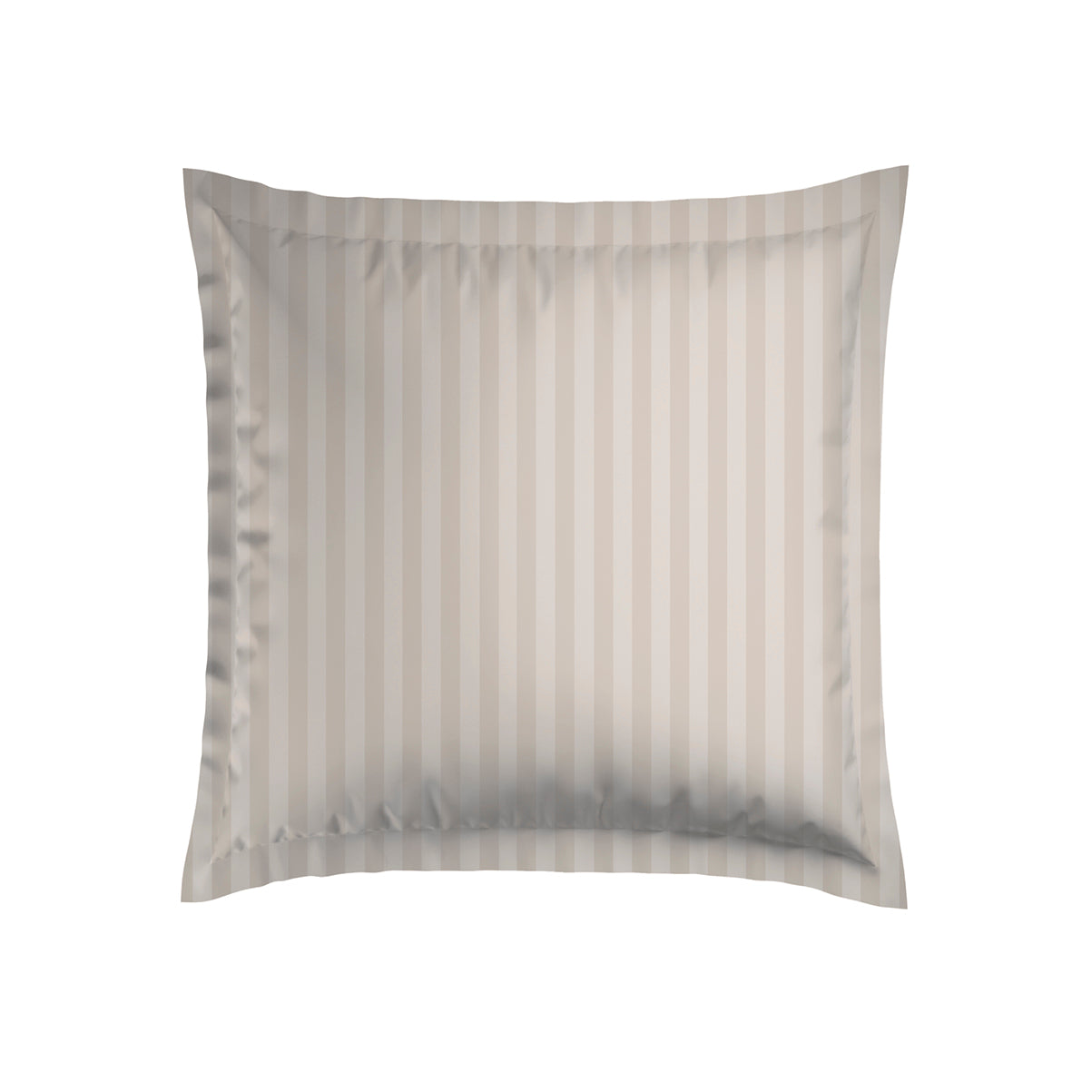 Set of 2 cotton satin pillowcases - Jacquard woven stripe - Taupe
