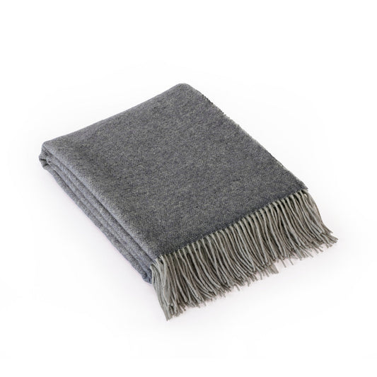 Cashmere woven plaid – 130 x 180 cm: dark grey/light grey